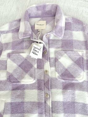 NWT Thread & Supply Lavender Fleece Shirt Jacket, size Large